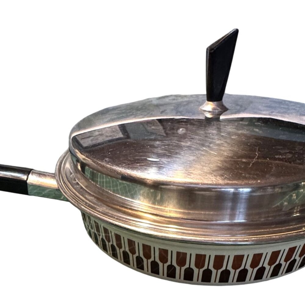 Vintage Moneta Italian Frying Pan With Lid & Handle - 8 Inch Diameter - Retro Ki